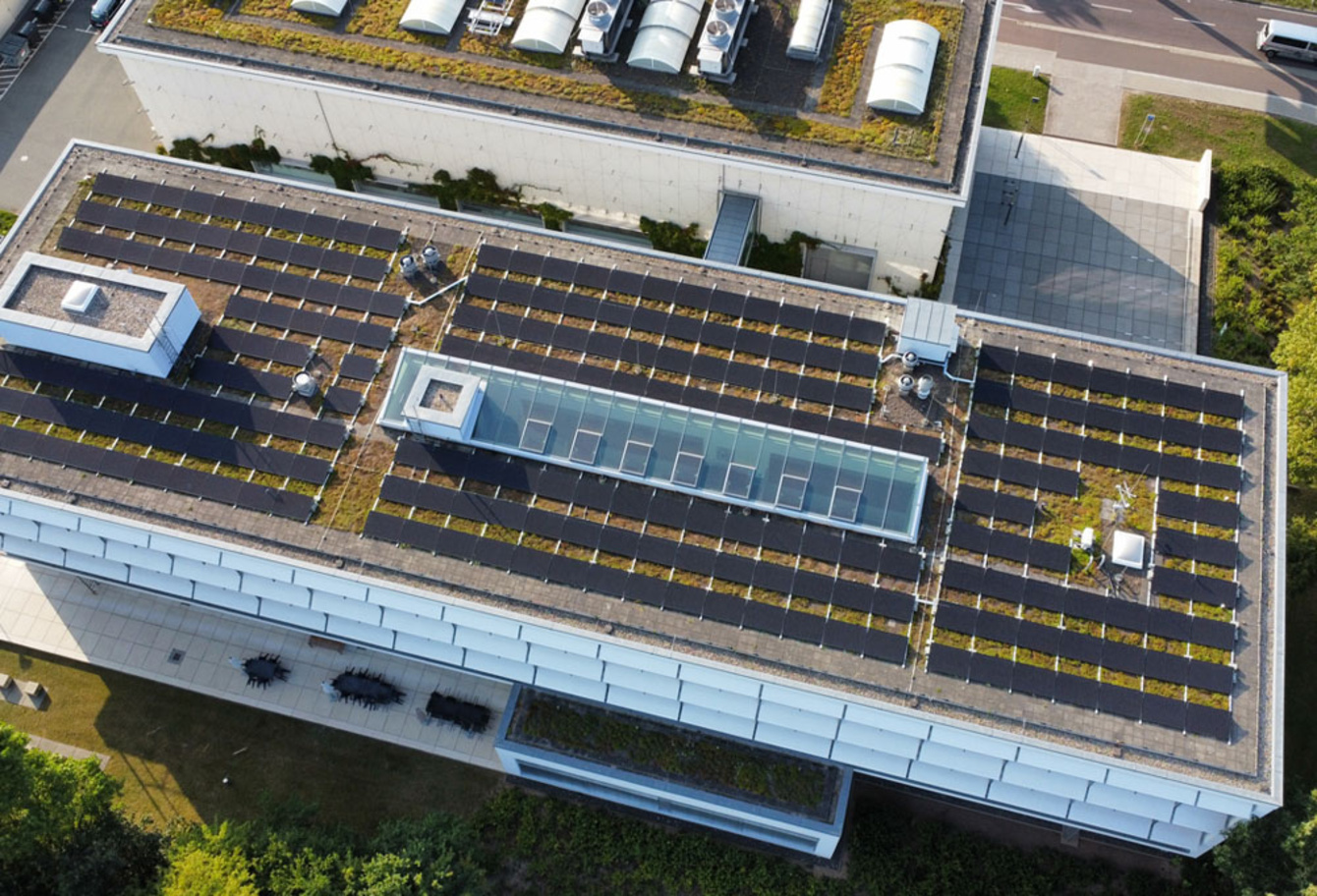 Fraunhofer Photovoltaik-Anlage (PV-Anlage) 96,8 kWp bei INOTEC Kompetenzcenter für Elektrische Anlagen Sangerhausen GmbH in Sangerhausen